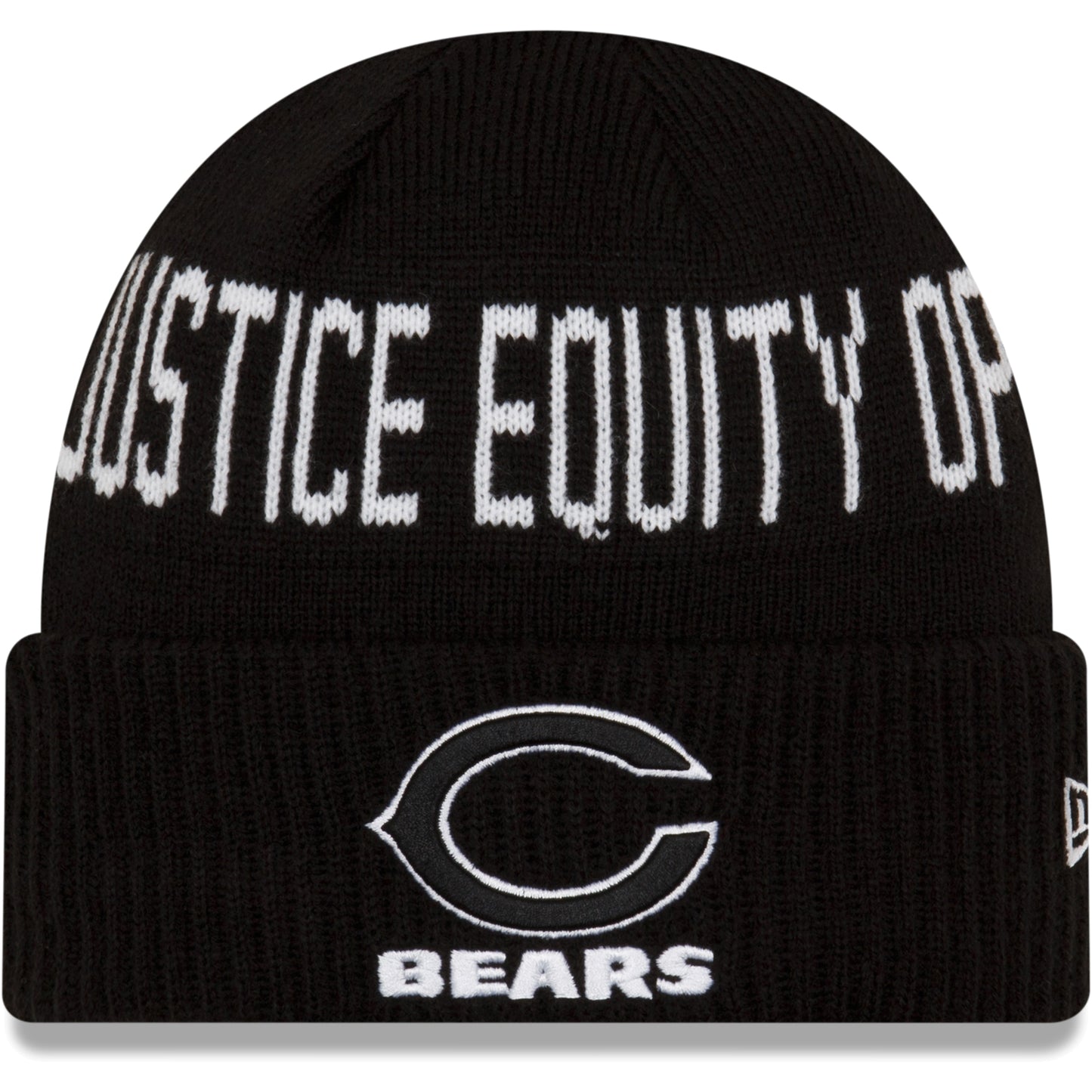 Youth New Era Black Chicago Bears Social Justice Cuffed Knit Hat