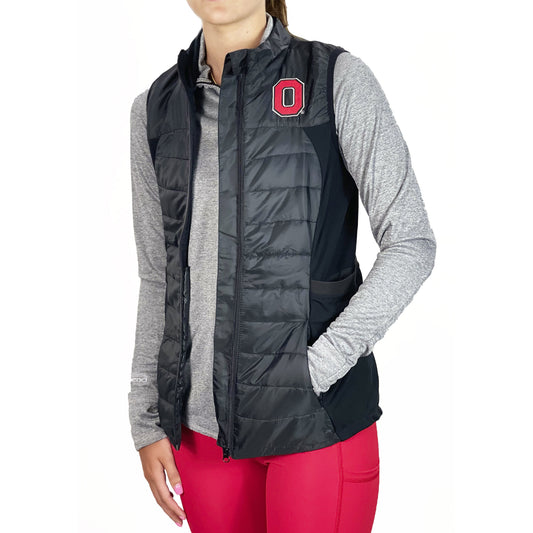 Women's Black Ohio State Buckeyes Leaves Full-Zip Vest