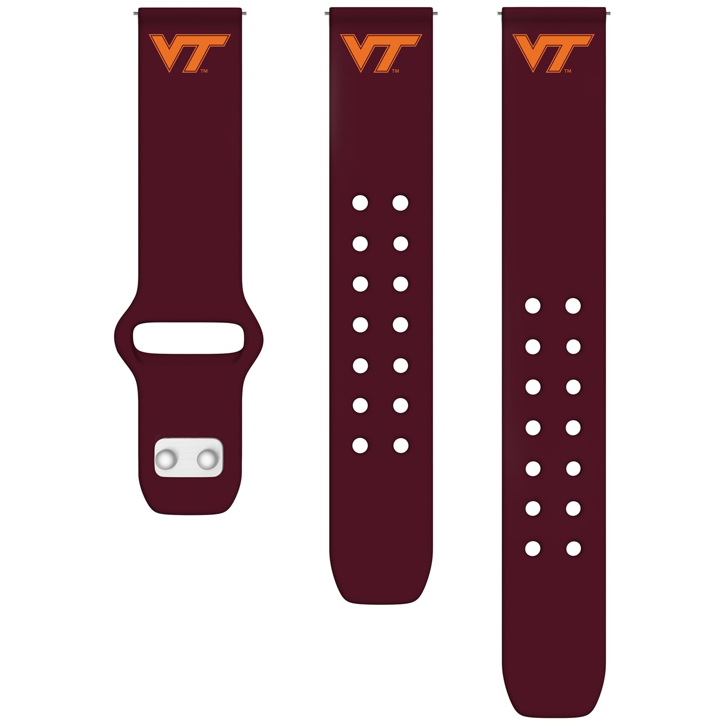 Maroon Virginia Tech Hokies 20mm Samsung Silicone Watch Band