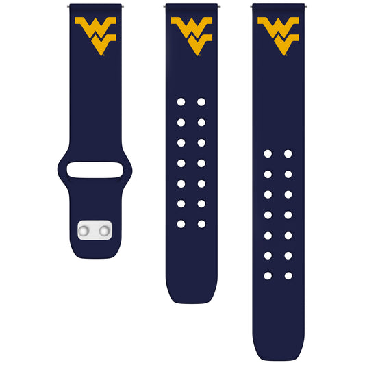 Navy West Virginia Mountaineers 20mm Samsung Silicone Watch Band