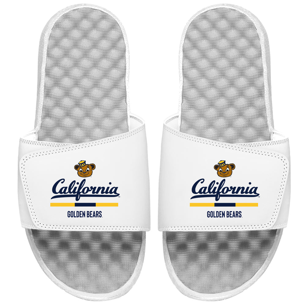 Men's ISlide White Cal Bears Split Bar Slide Sandals