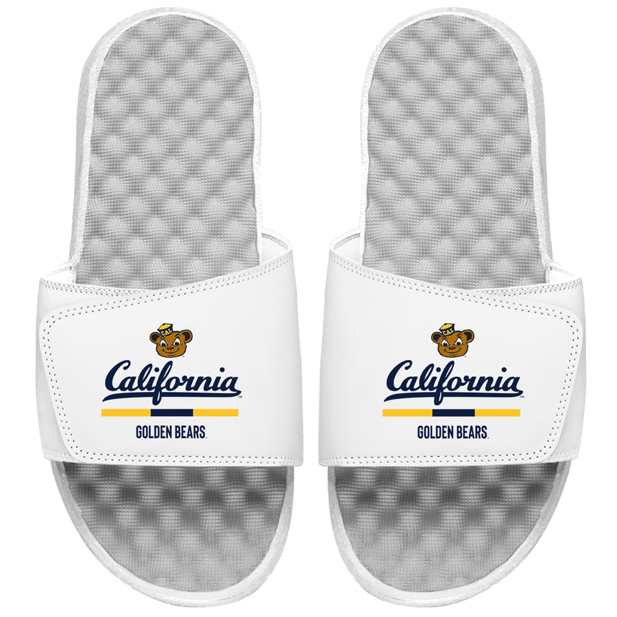 Men's ISlide White Cal Bears Split Bar Slide Sandals