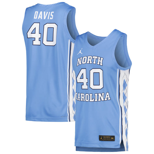 Men's Jordan Brand Hubert Davis Carolina Blue North Carolina Tar Heels Replica Basketball Player Jersey