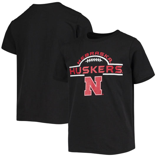 Youth Black Nebraska Huskers Logo T-Shirt