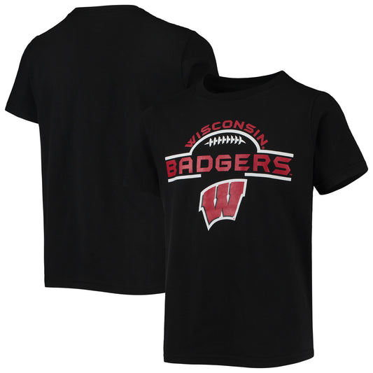 Youth Black Wisconsin Badgers Logo T-Shirt