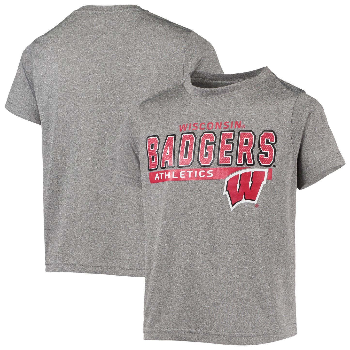 Youth Heathered Gray Wisconsin Badgers Athletics T-Shirt