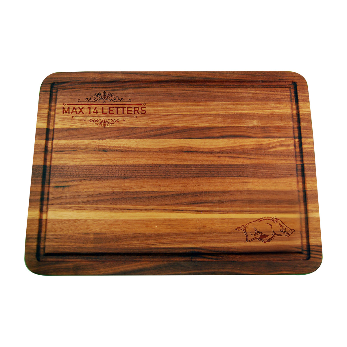 Arkansas Razorbacks Large Acacia Personalized Cutting & Serving Board
