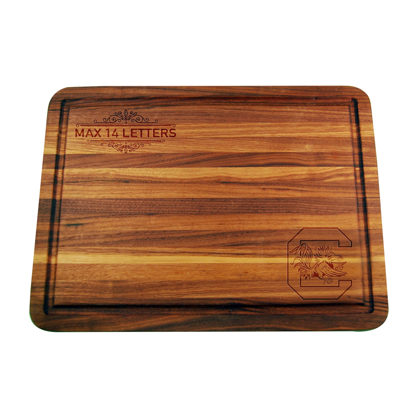 South Carolina Gamecocks Large Acacia Personalized Cutting & Serving Board