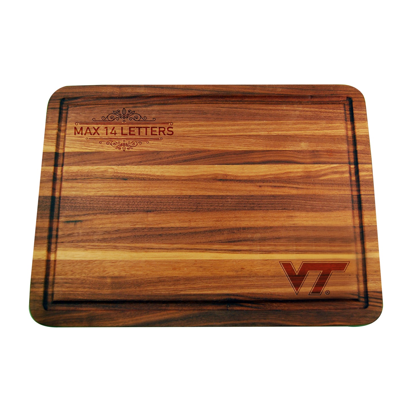 Virginia Tech Hokies Large Acacia Personalized Cutting & Serving Board