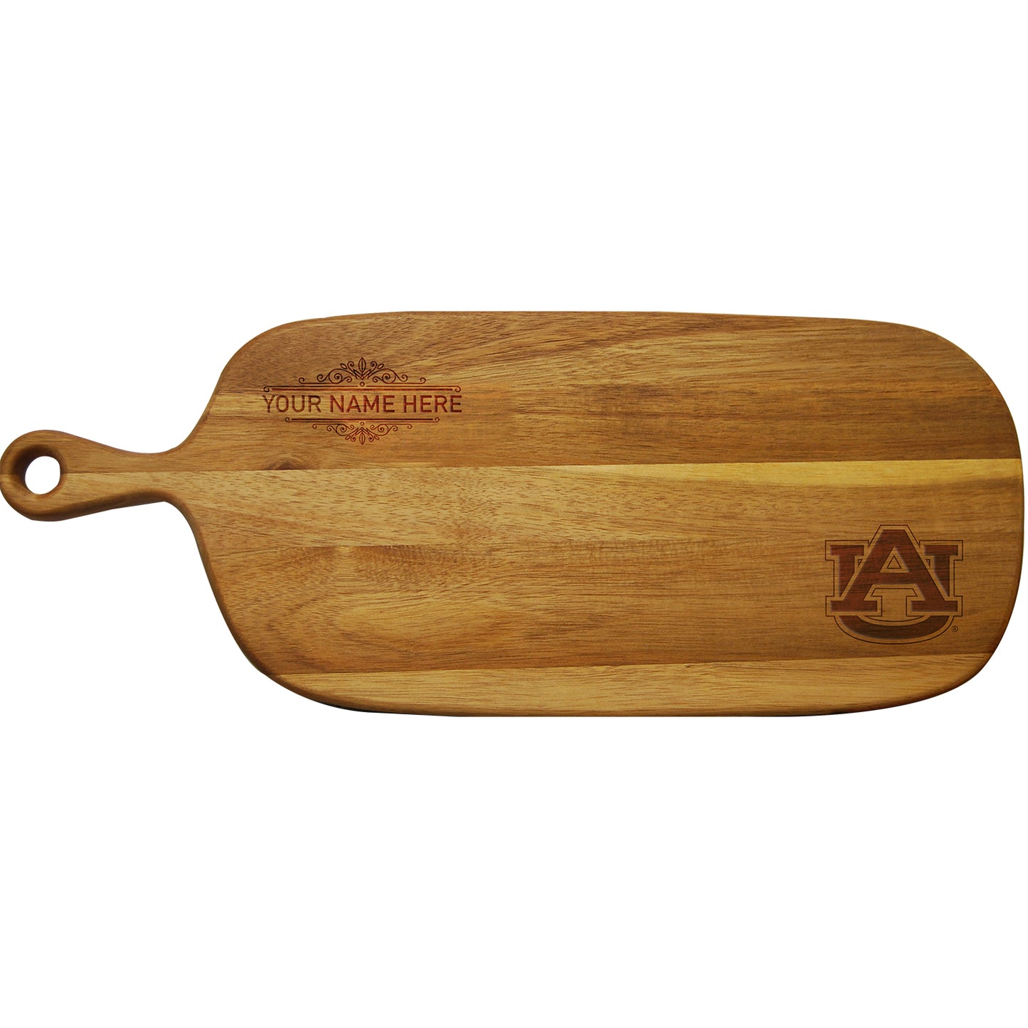 Auburn Tigers Personalized Acacia Paddle Serving Board