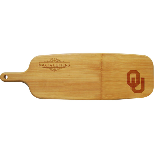 Oklahoma Sooners Personalized Bamboo Paddle Serving Board