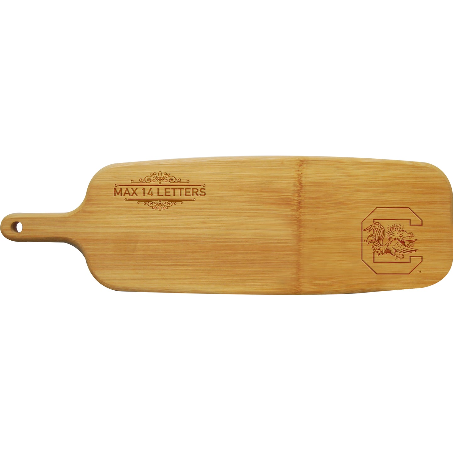 South Carolina Gamecocks Personalized Bamboo Paddle Serving Board