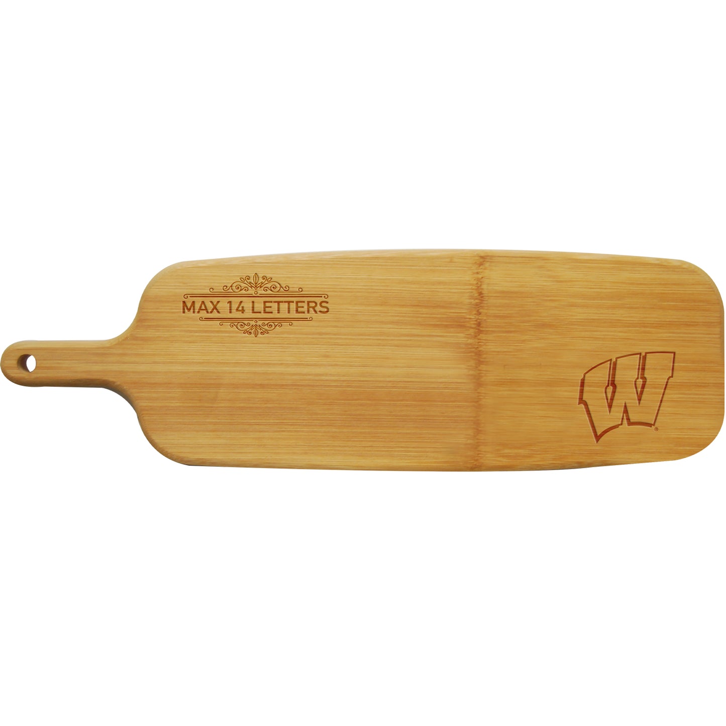 Wisconsin Badgers Personalized Bamboo Paddle Serving Board