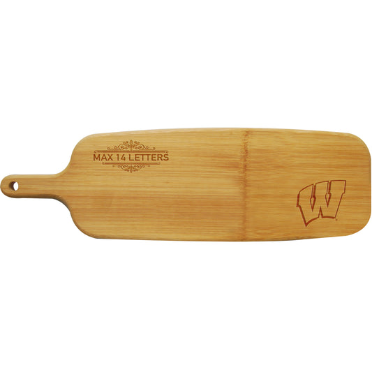 Wisconsin Badgers Personalized Bamboo Paddle Serving Board