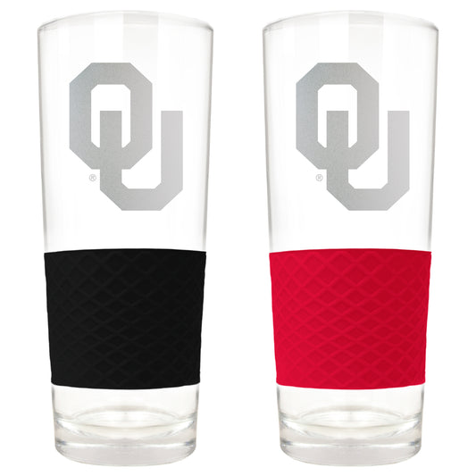 Oklahoma Sooners 22oz. Logo Score Pint Glass Two-Piece Set