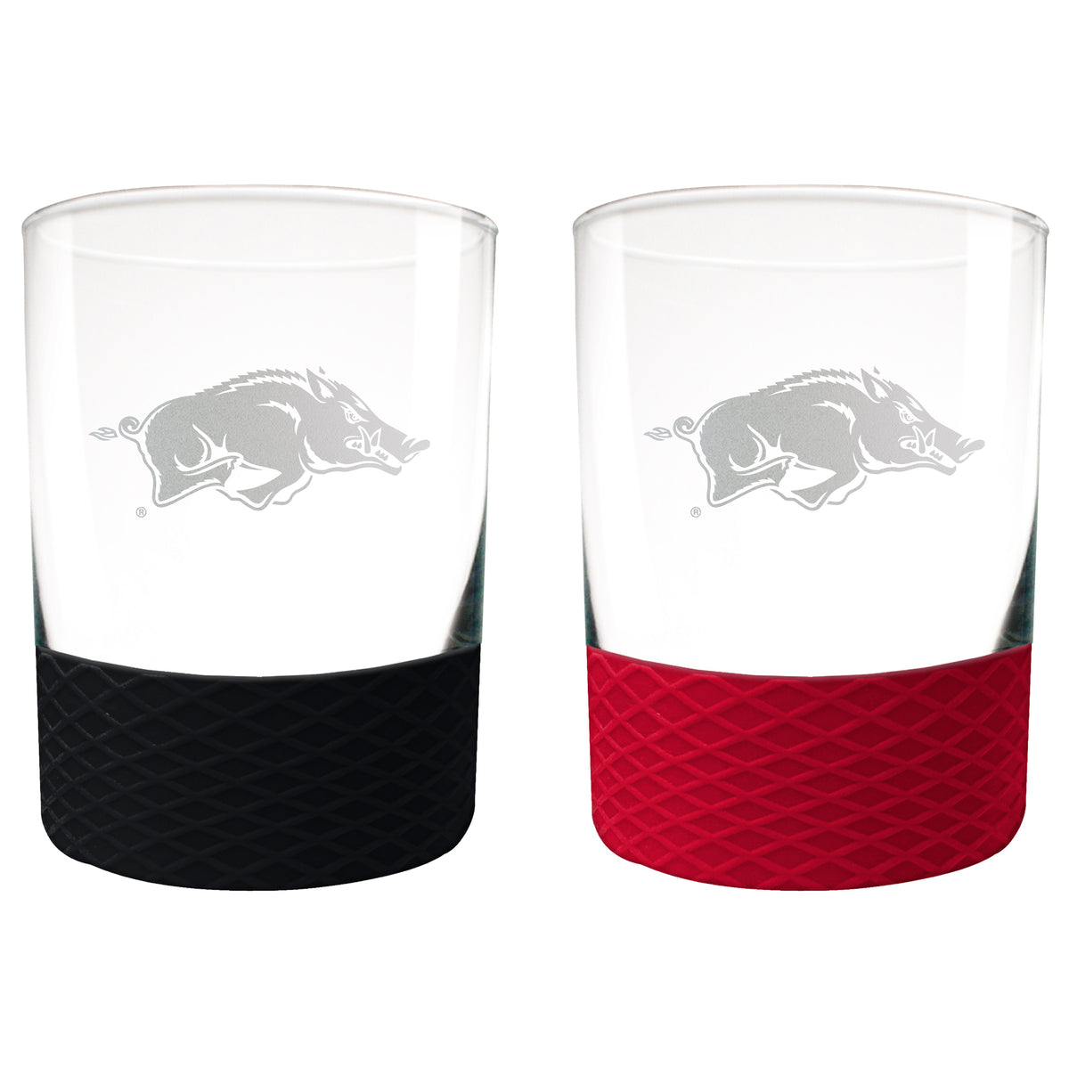 Arkansas Razorbacks 14oz. Commissioner Rocks Glass Two-Piece Set
