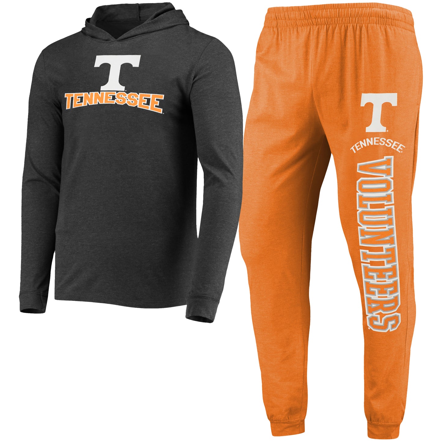 Men's Concepts Sport Tennessee Orange/Heather Charcoal Tennessee Volunteers Meter Long Sleeve Hoodie T-Shirt & Jogger Pajama Set