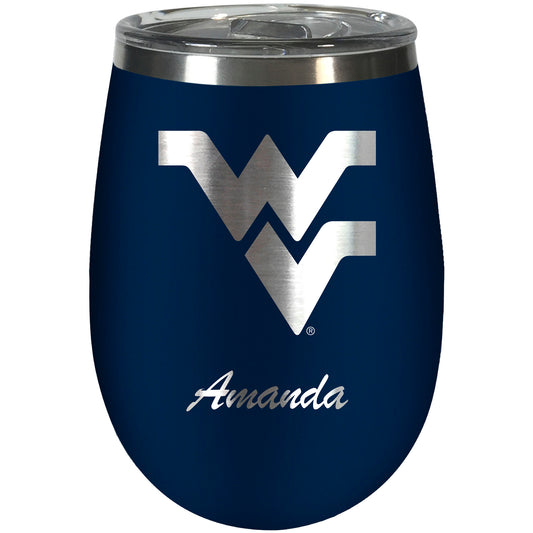 West Virginia Mountaineers 10oz. Personalized Team Color Wine Tumbler