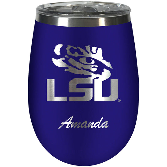 LSU Tigers 10oz. Personalized Team Color Wine Tumbler