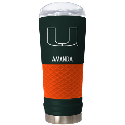 Miami Hurricanes 24oz. Personalized Team Color Draft Tumbler