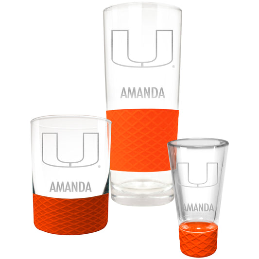 Miami Hurricanes 3-Piece Personalized Homegating Drinkware Set