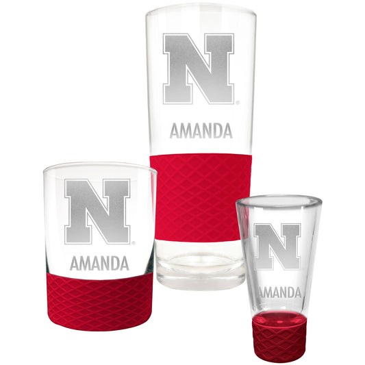 Nebraska Huskers 3-Piece Personalized Homegating Drinkware Set