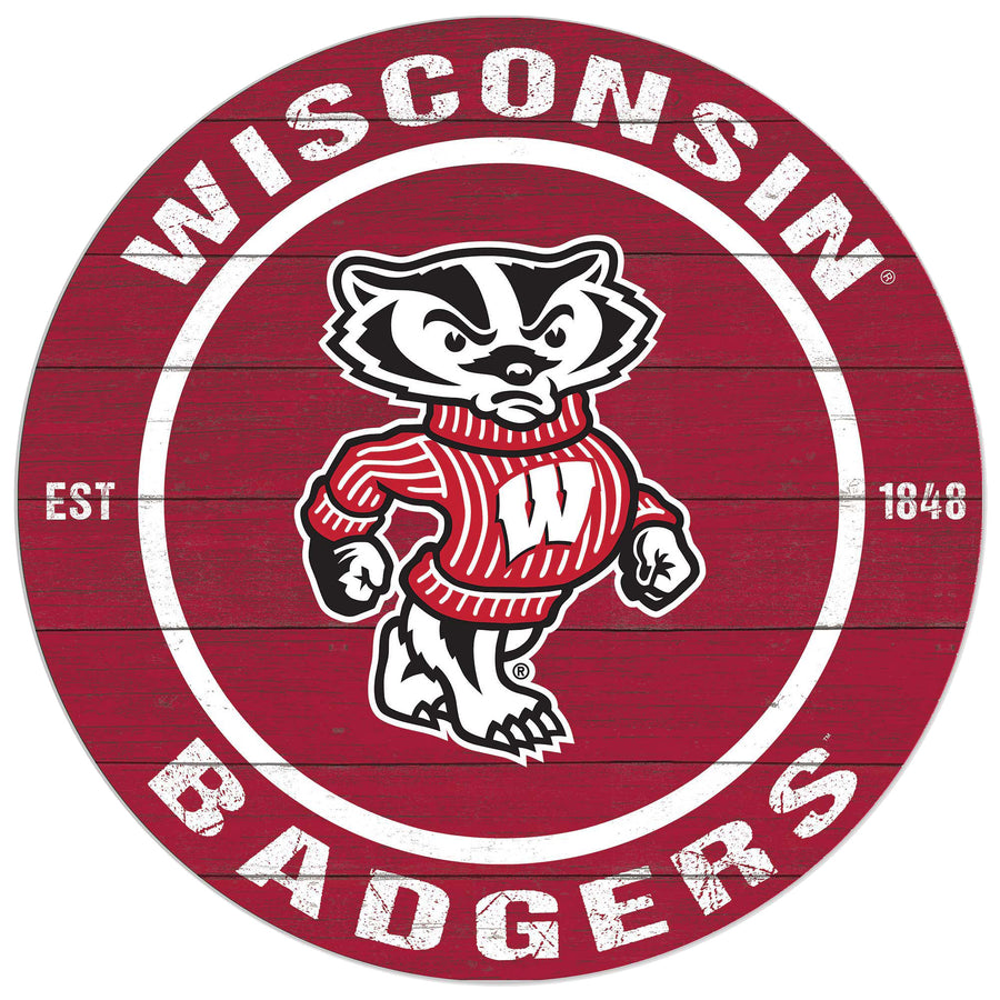 Wisconsin Badgers 20'' x 20'' Indoor/Outdoor Circle Sign
