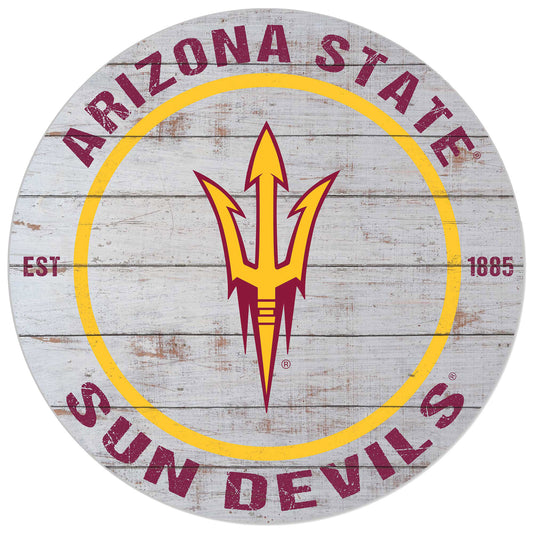 Arizona State Sun Devils 20'' x 20'' Indoor/Outdoor Weathered Circle Sign