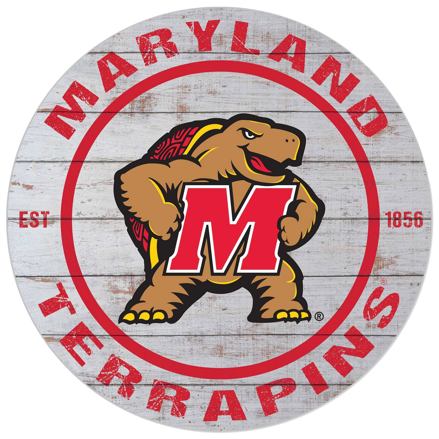 Maryland Terrapins 20'' x 20'' Indoor/Outdoor Weathered Circle Sign