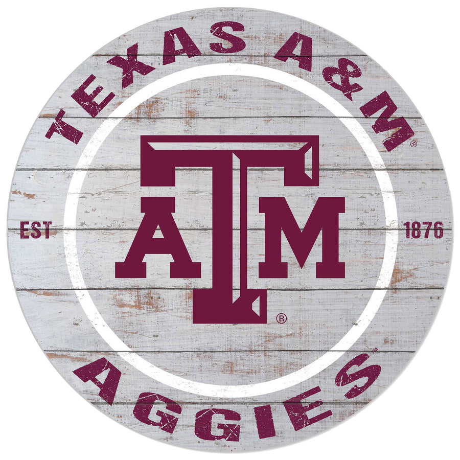Texas A&M Aggies 20'' x 20'' Indoor/Outdoor Weathered Circle Sign