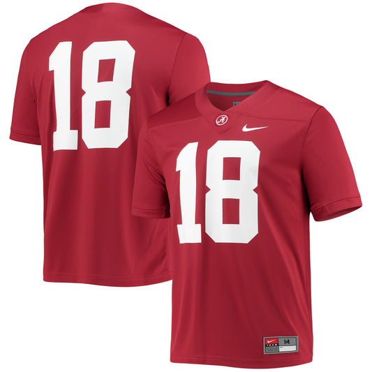 Men's Nike #18 Crimson Alabama Crimson Tide Game Jersey