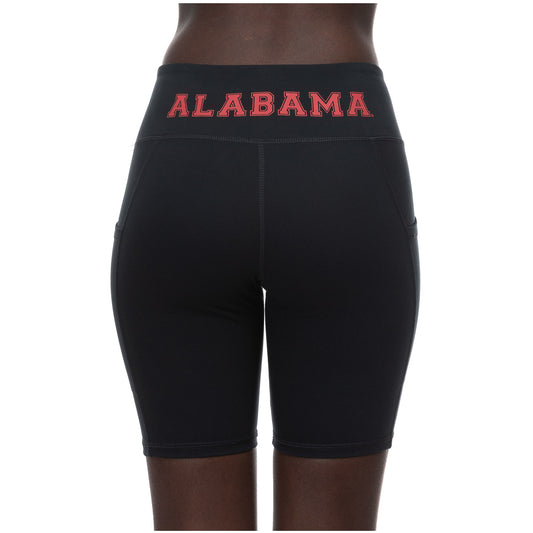 Women's ZooZatz Black Alabama Crimson Tide Pocket Bike Shorts