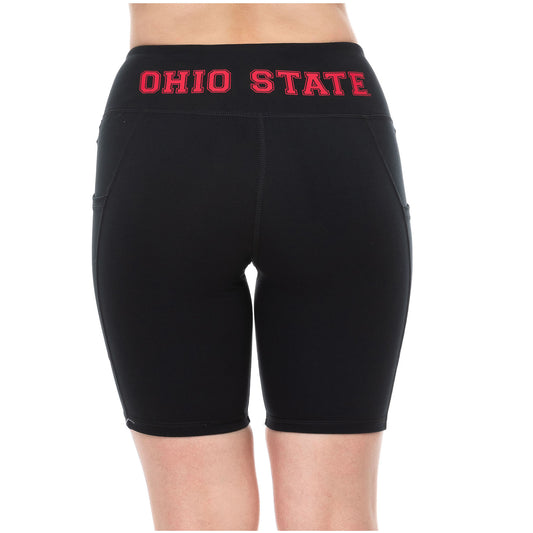 Women's ZooZatz Black Ohio State Buckeyes Pocket Bike Shorts