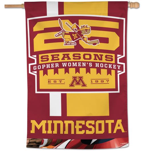 WinCraft Minnesota Golden Gophers Women's 25th Hockey Season - 28'' x 40'' Single-Sided Vertical Banner