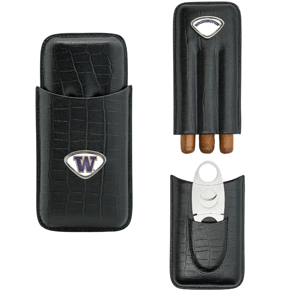 Black Washington Huskies Cigar Case
