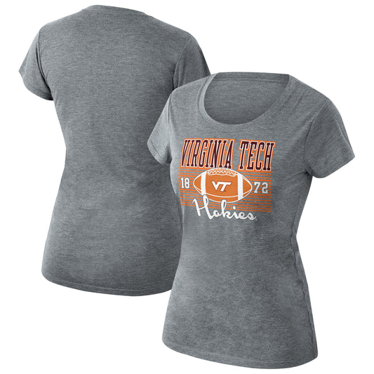 Women's Heathered Gray Virginia Tech Hokies Sideline Scoop Neck T-Shirt