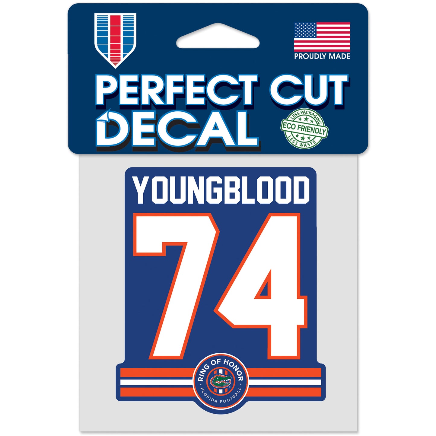 WinCraft Jack Youngblood Florida Gators 4" x 4" Ring of Honor Perfect Cut Decal