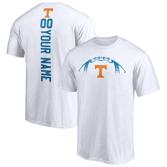 Men's White Tennessee Volunteers Playmaker Football Personalized Name & Number T-Shirt