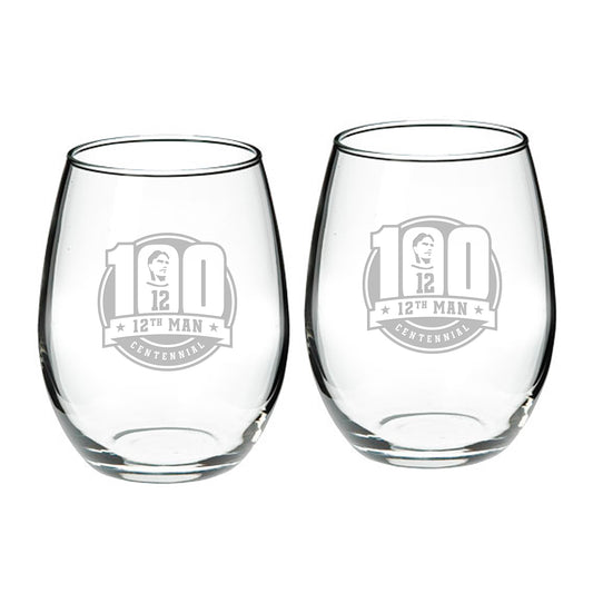 Texas A&M Aggies 12th Man Centennial 2-Piece 21oz. Stemless Wine Glass Set