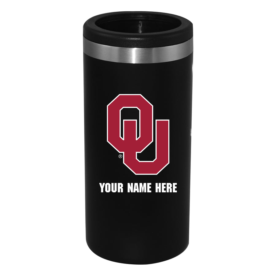 Black Oklahoma Sooners 12oz. Personalized Slim Can Holder