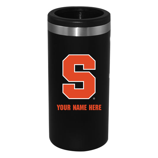 Black Syracuse Orange 12oz. Personalized Slim Can Holder