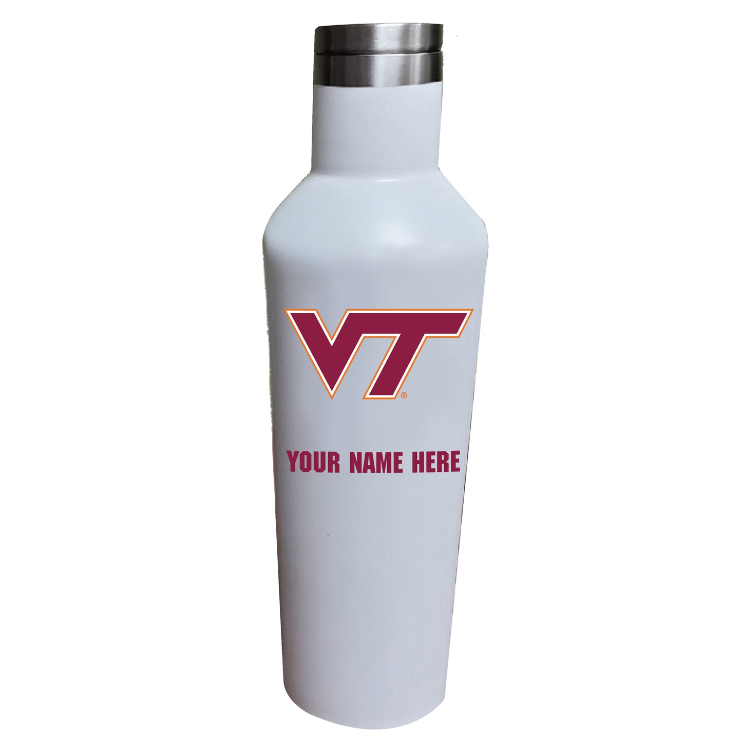 White Virginia Tech Hokies 17oz. Personalized Infinity Stainless Steel Water Bottle