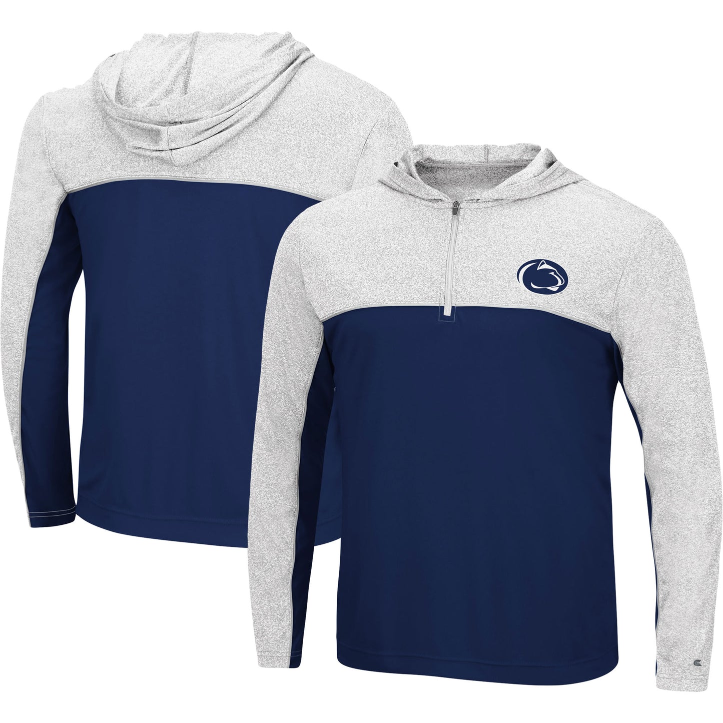 Men's Colosseum Navy Penn State Nittany Lions Flick Quarter-Zip Hoodie Windshirt