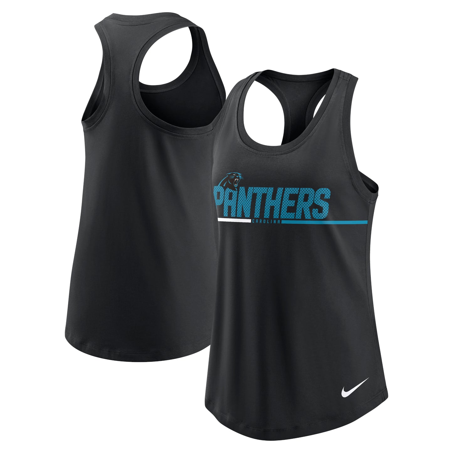 Women's Nike Black Carolina Panthers Team Name City Tri-Blend Racerback Tank Top