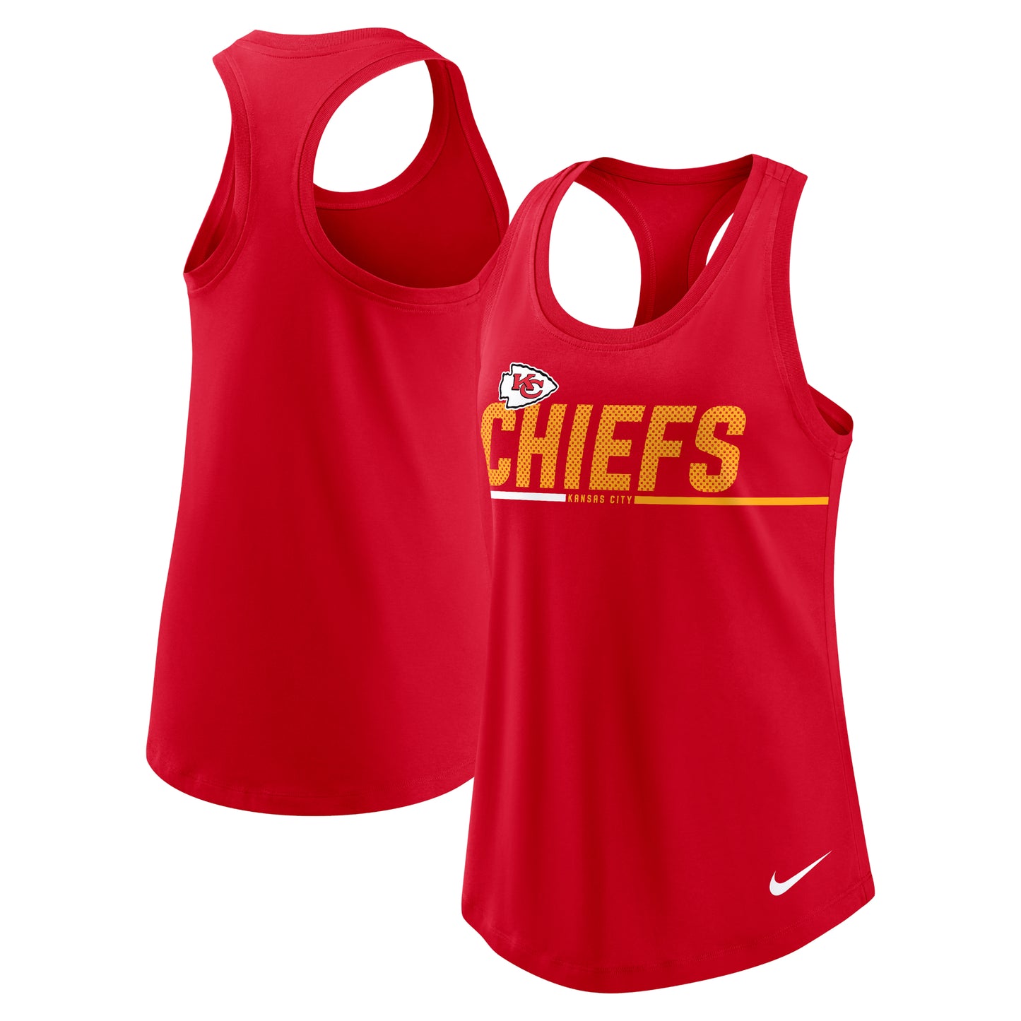 Women's Nike Red Kansas City Chiefs Team Name City Tri-Blend Racerback Tank Top