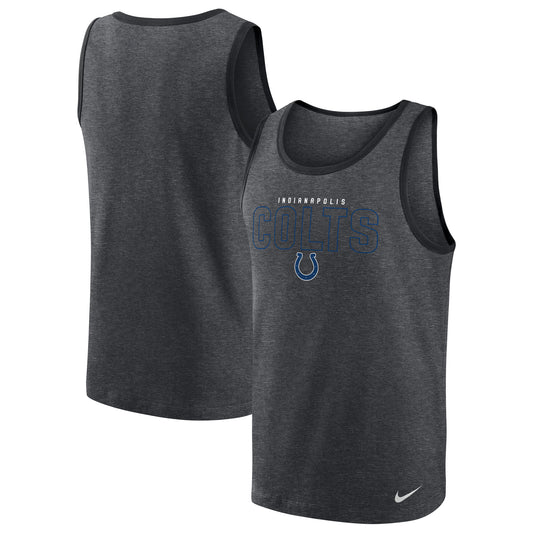 Men's Nike Heathered Charcoal Indianapolis Colts Tri-Blend Tank Top