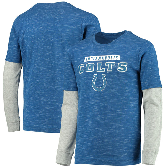 Youth Heathered Royal Indianapolis Colts Team Long Sleeve T-Shirt