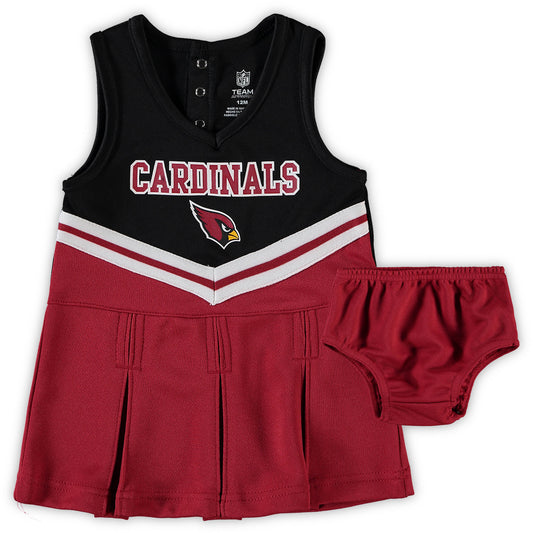 Girls Newborn & Infant Cardinal/Black Arizona Cardinals Two-Piece Cheerleader Set with Bloomers