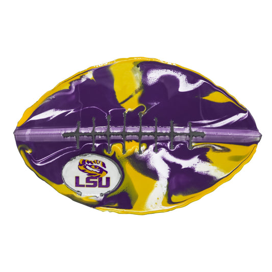 LSU Tigers 10.5'' x 17'' Football Recycled Metal Wall Art