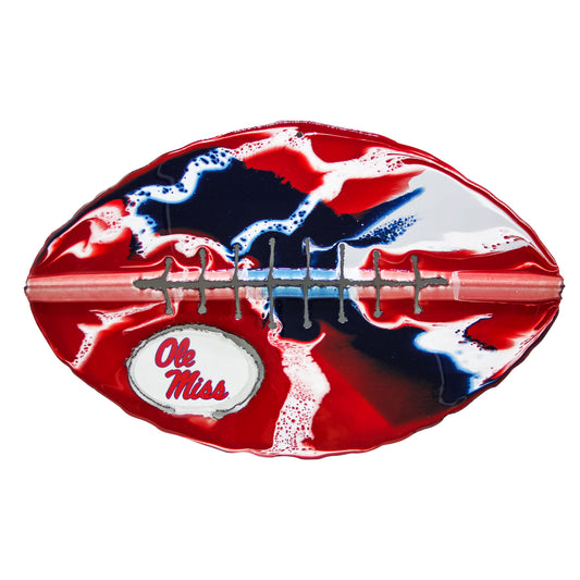 Ole Miss Rebels 10.5'' x 17'' Football Recycled Metal Wall Art